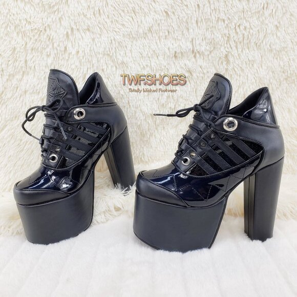 Torment Platform Chunky Heel Goth Ankle Boots - Picture 1 of 14